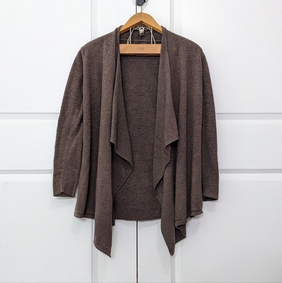 Barefoot Dreams Bamboo Chic Lite Calypso Cardigan Women’s S/M Brown Sweater Open - Picture 1 of 4